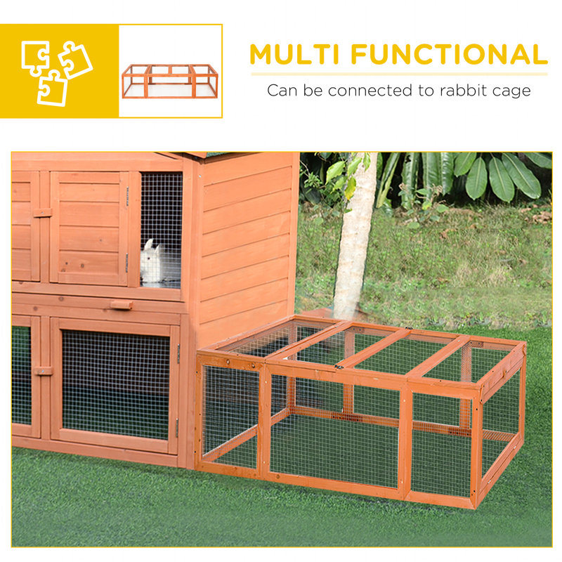 Lapin en fil de fer galvanisé avec base en bois et ventilation