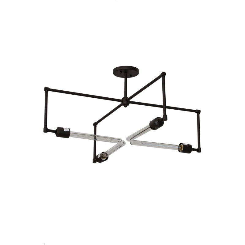 Pronograde 4 - Light Semi Flush Mount, Textured Black