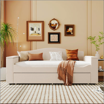 Upholstered Daybed With Storage Armrests