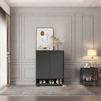 Armoire à chaussures simple en bois massif 24 paires