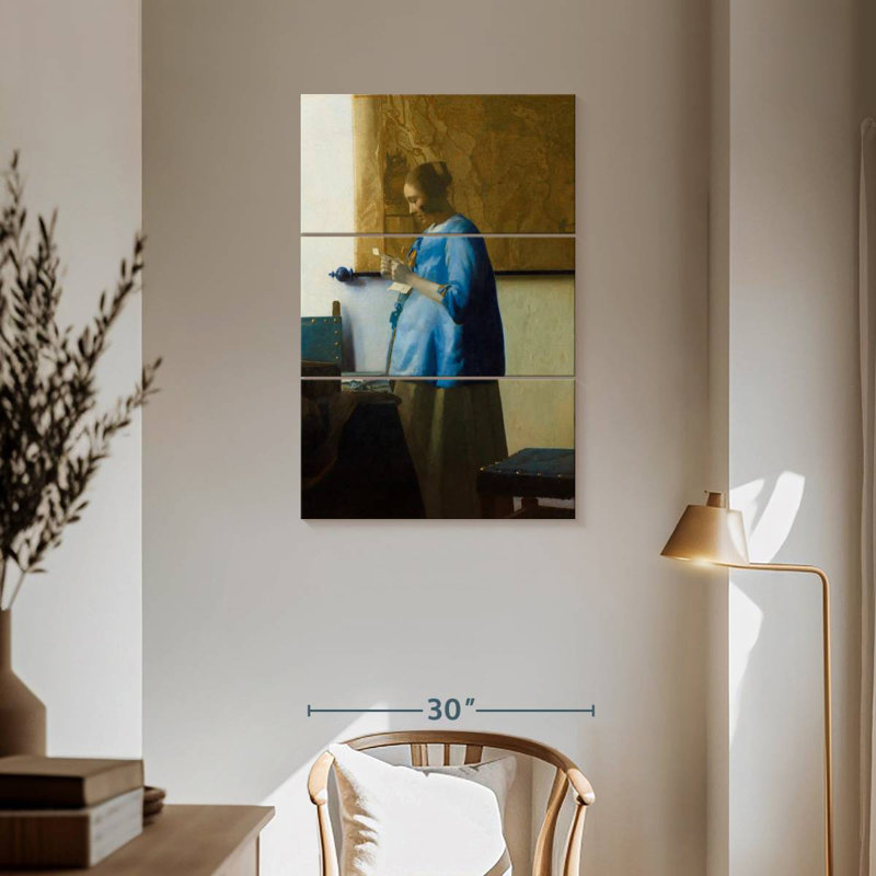 Femme Leisha lisant une lettre, H 57 po x l 36 po