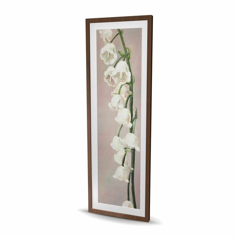 Fleurs de muguet - blanc romantique, reproduction encadrée