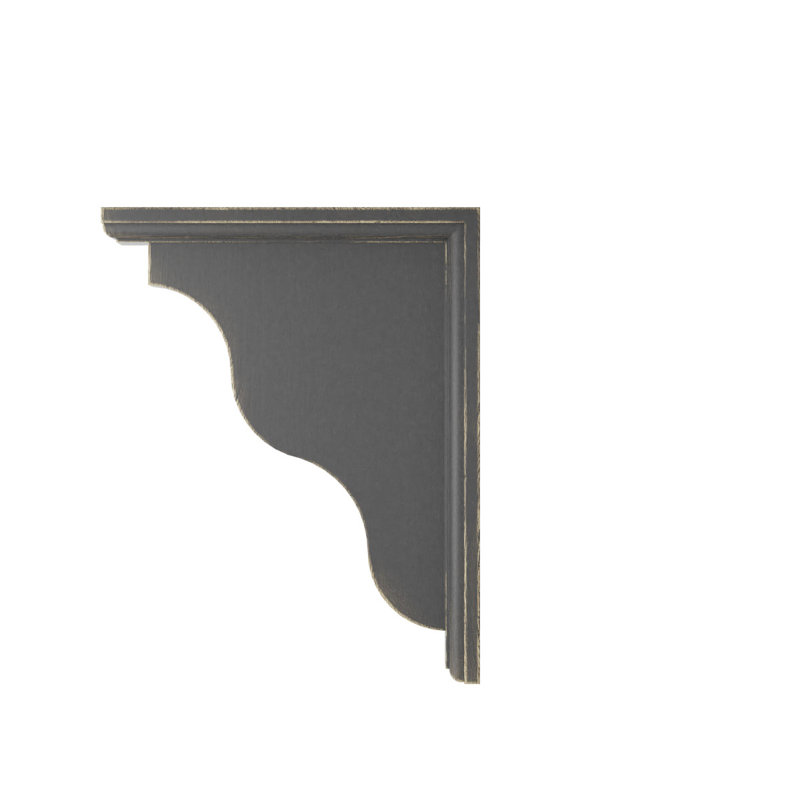 Support de décoration rétro en bois traditionnel Hamilton, H 7 po x l 2,25 po x P 5 po, Noir