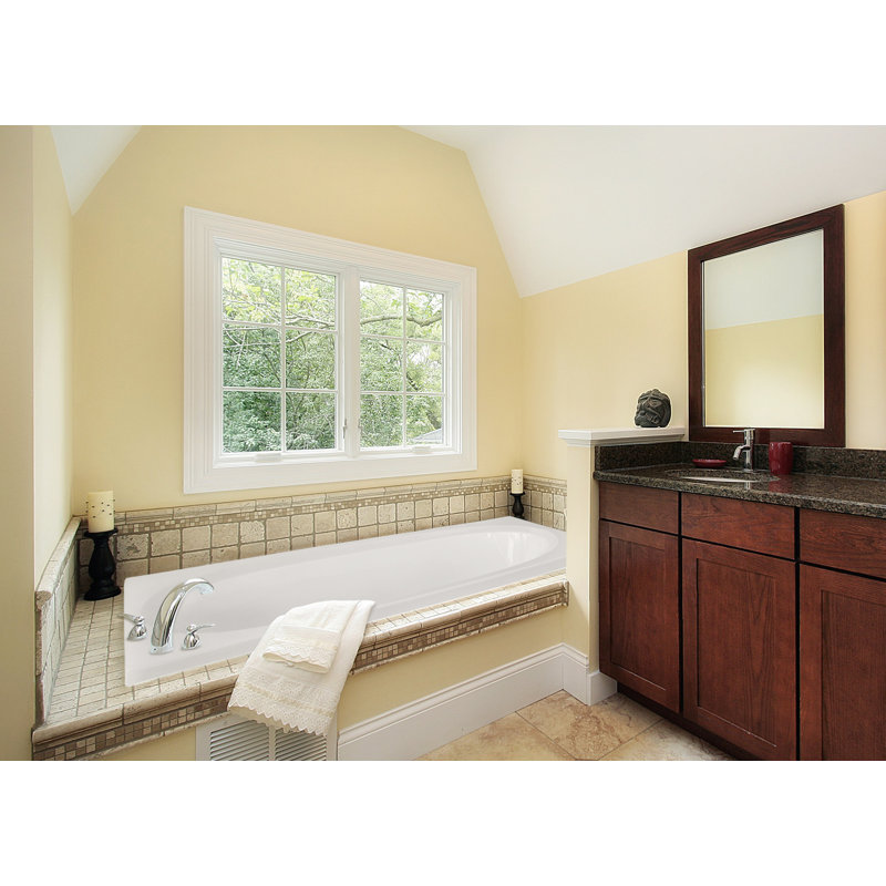 Caribe 72'' L Bathtub, Bone, Polished Chrome