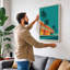 Modernist Palms and Form Mid-Century - Wrapped Canvas-1264537031-1264537026