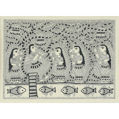 « krishnas song ii madhubani », peinture