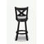 2 tabourets de pub pivotants 2 po à hauteur de comptoir avec siège rembourré en tissu et repose-pieds en bois noir / colombe