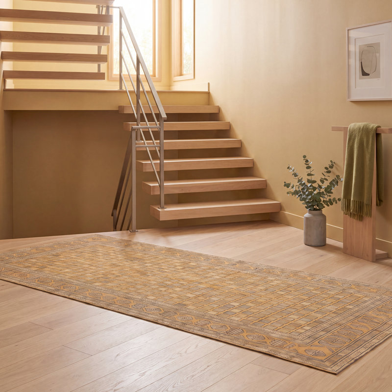 Tapis Bazaar moderne à motifs mosaïques abstraites or, vert et gris, lavable à la machine, antidérapant, à poils courts, pour l'intérieur et l'extérieur, adapté aux animaux domestiques, idéal pour le salon, la chambre, la salle à manger, l'entrée, le couloir ou le bureau.