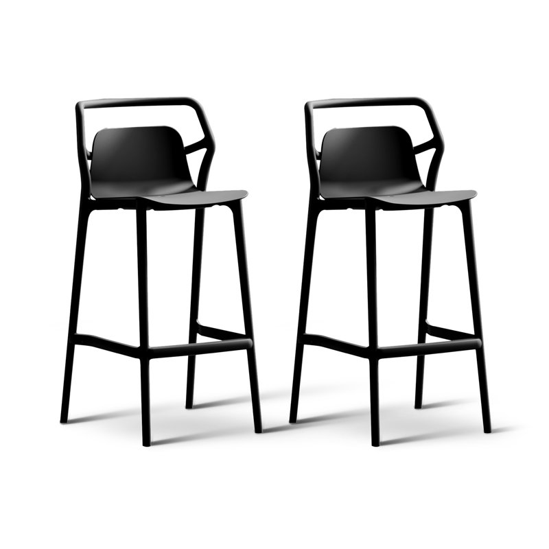Tabouret d'extérieur Aspen, Noir, Tabouret de bar (siège d’une hauteur de 30 po)