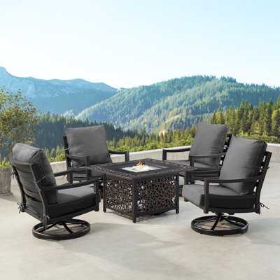 Denicka 4 - Person Patio Conversation Set with Cushions