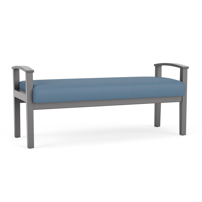 Banc en bois massif Amherst, Étain, Open House Quarry - bleu