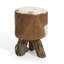 30cm Wide Genuine Leather Round Animal Print Standard Ottoman