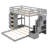 Twin Over Full Bunk Bed In Gray - Maximize Storage With 3-Layer Shelves, Drawers & Stairs Drawer Practical Versatile