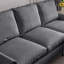 Méridienne modulaire moderne en cuir technique gris foncé de 81 po avec méridienne réversible