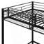 Lit mezzanine simple en métal avec tablette supérieure et échelle de rangement latérale-1200110931