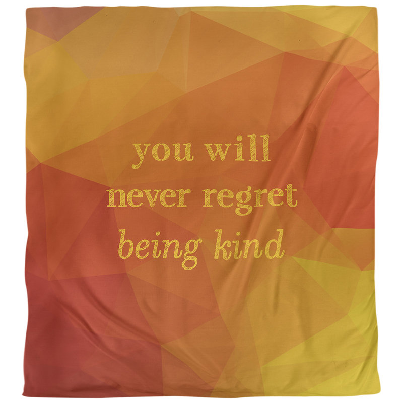 Housse de couette simple be kind quote, Housse de couette pour grand lit, Jaune ambre