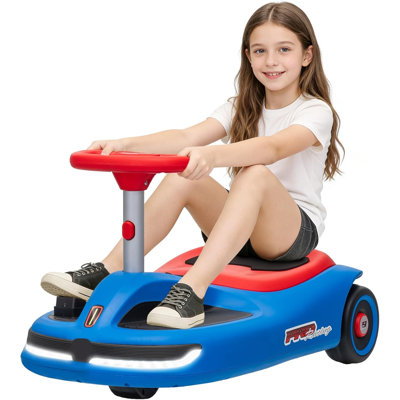 12v Electric Wiggle Car, Ride-on Car With Cleaning Fun, Kids Electric Car With Detachable Mop, Music Function, Multi-speed Mode For Ages 3+