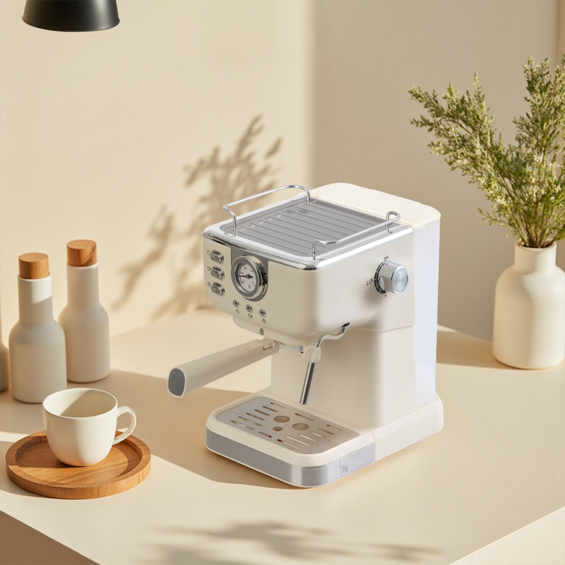 Retro Coffee Espresso Machine with Latte Milk Frother