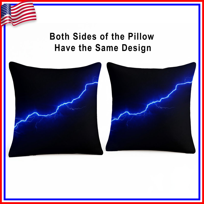 Coussins bleus Blue Lightning Bolt, 26 x 26 inches