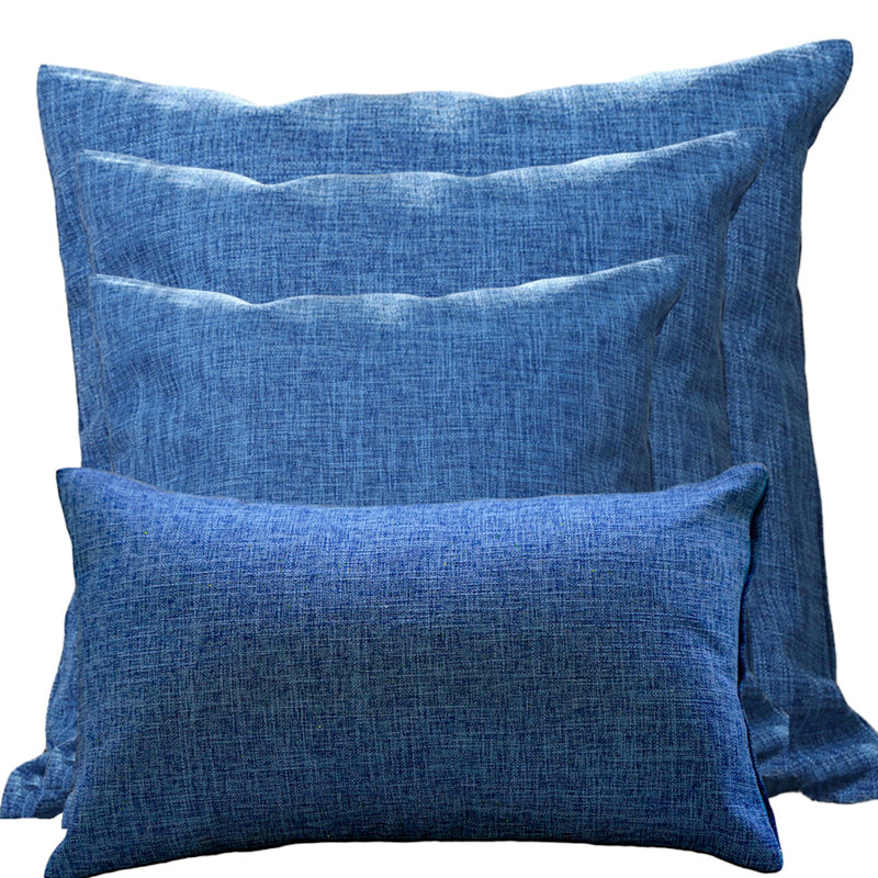 Ensemble de 4 coussins décoratifs double face avec insertions, Bleu