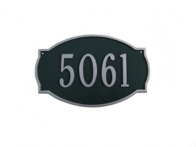 Plaque d'adresse murale 1 ligne Petite, Noir / argent, Oui