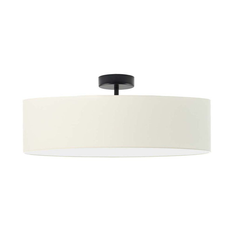 Audriona Semi Flush Mount, Black, Ecru, 35cm H x 60cm W x 60cm D