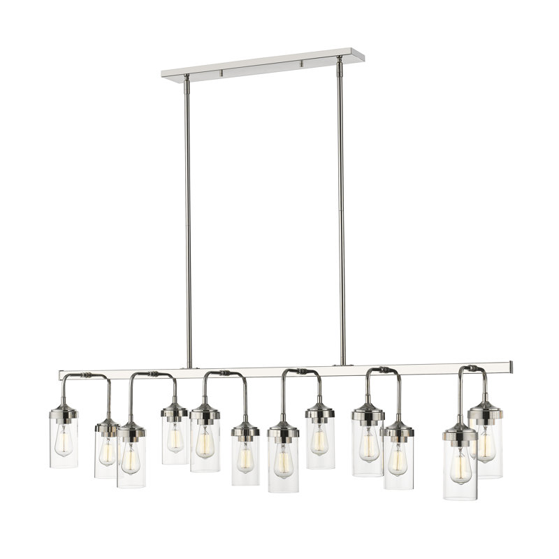 Luminaire suspendu linéaire pour îlot de cuisine 12 lumières Grantham