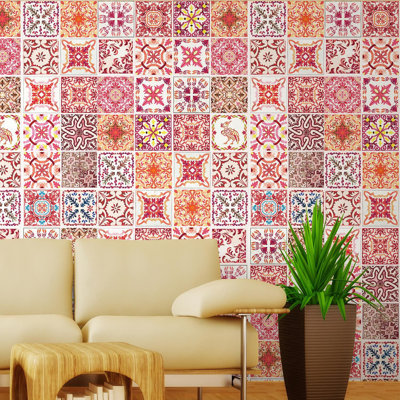 50.8cm W x 50.8cm L PVC Peel and Stick Mosaic Tile