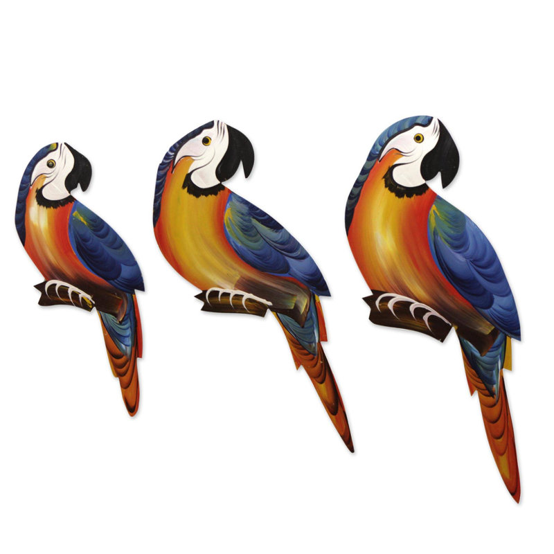 Ornements muraux en bois ara trio