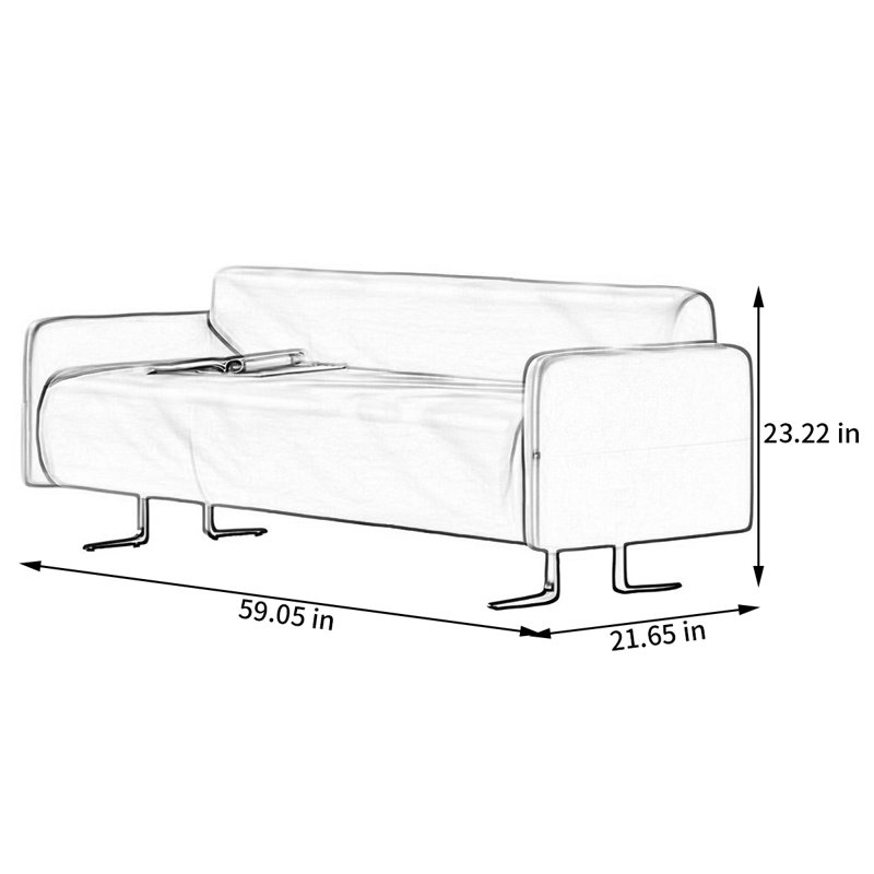 Reidun Microfiber Leather Upholstered Bench, Cream, 23.22" H x 59.05" W x 21.65" D