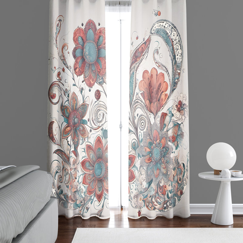 Paire de rideaux semi-transparents en polyester Celie, L 40 po x L 61 po