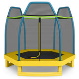 Trampoline hexagonal de 7 pi avec clôture de sécurité pour l'intérieur Costway (exclusif à Wayfair)
