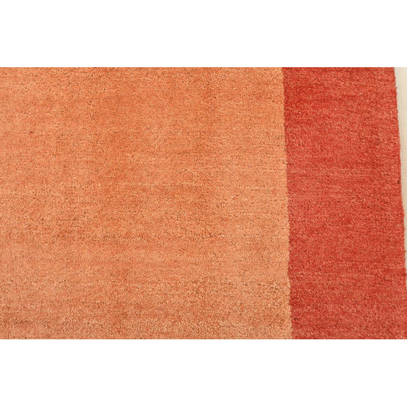 Tapis rouge en laine noué à la main de conception unique 2 pi 10 po x 5 pi 2 po