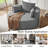 Modern Minimalist 360 Degree Swivel Chenille Fabric Upholstered Accent Barrel Chair-597714568