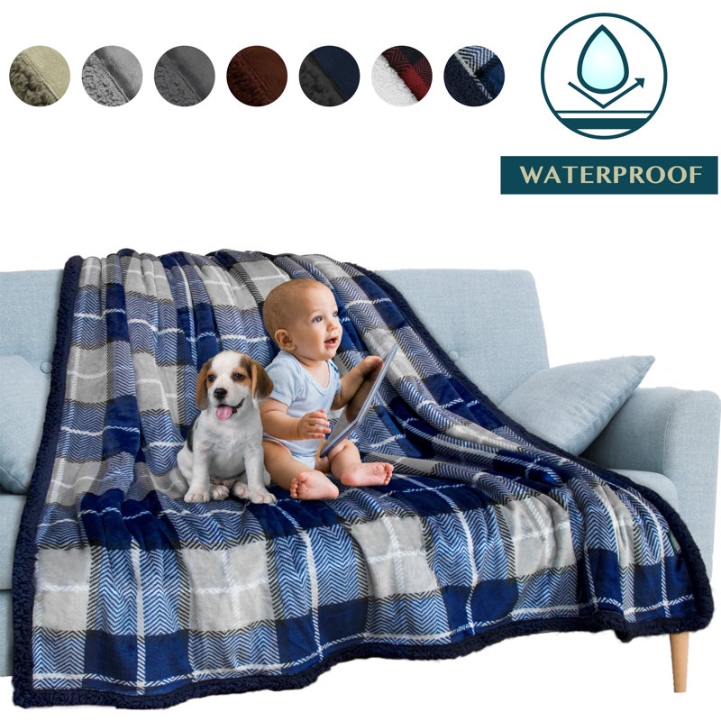 Couverture en molleton doux et imperméable , Bleu marine