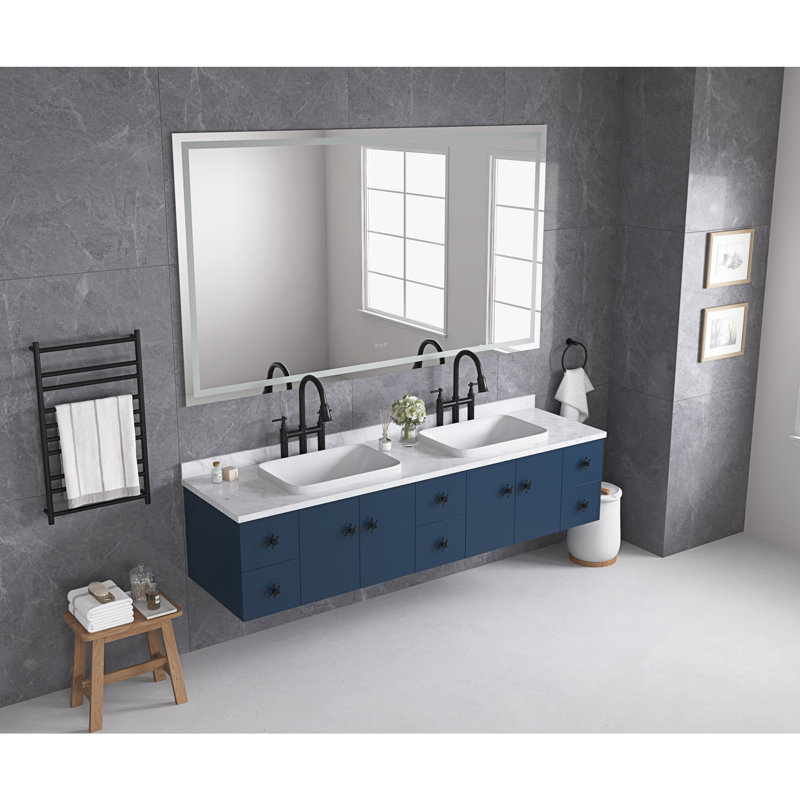 Bathroom Mirror With Front And Backlight, 72" x 36"