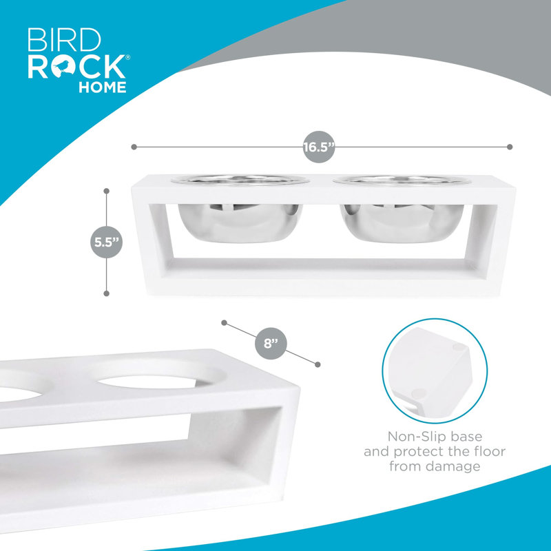 Mangeoire élevée pour animaux BirdRock avec bols en acier inoxydable