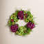 28" Assorted Hydrangea Wreath With Sedum And Fern Leaves