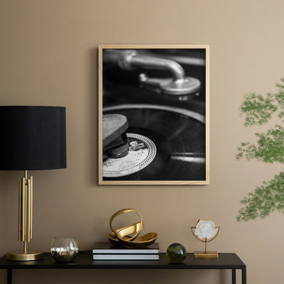 Phonograph Framed Print - Solid Wood