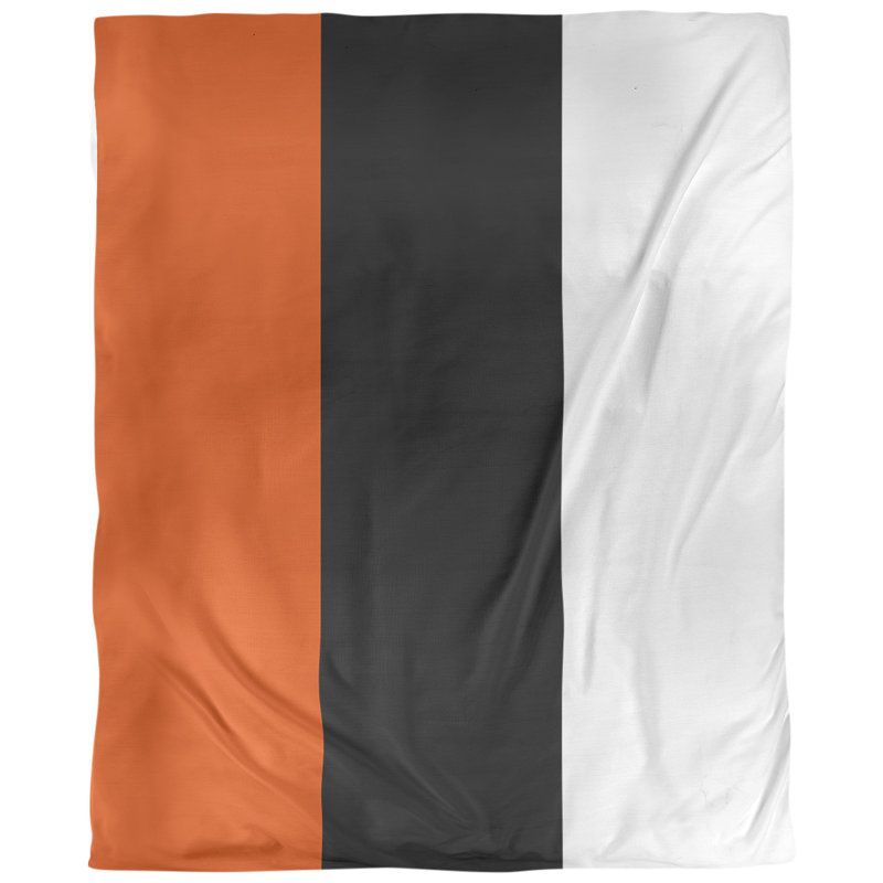 Housse de couette réversible simple baseball Detroit, Microfibre, Housse de couette simple TG, Orange / noir / blanc