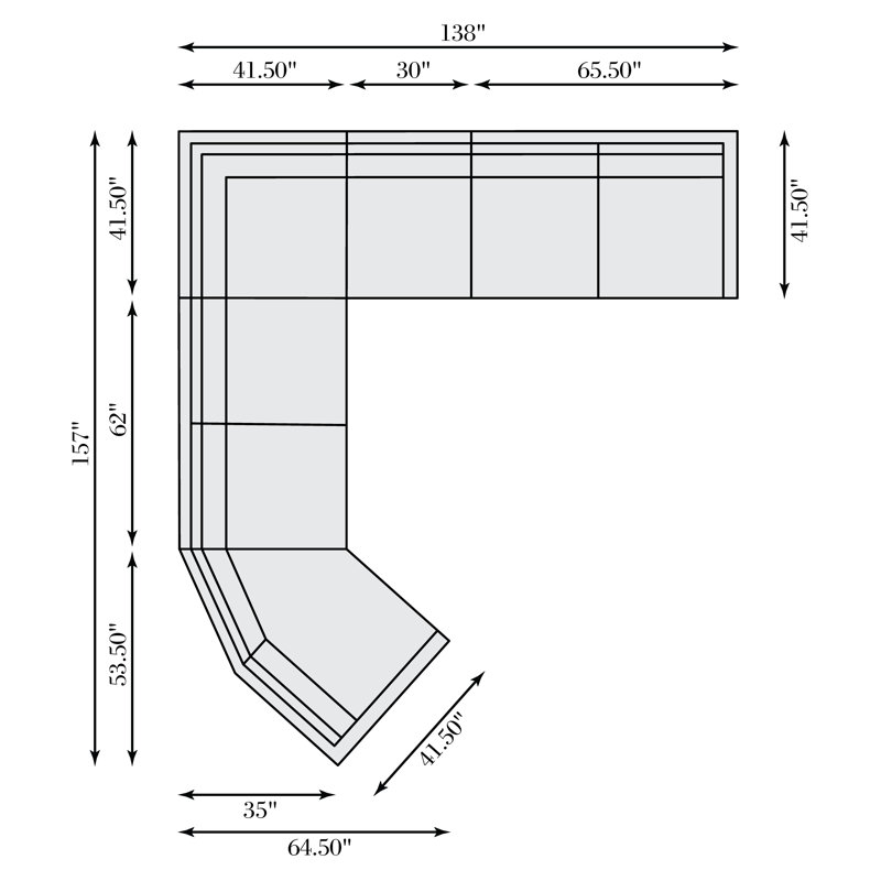 Avanni 157'' Wide L-Shaped Aluminum Patio Sectional with Sunbrella® Cushions
