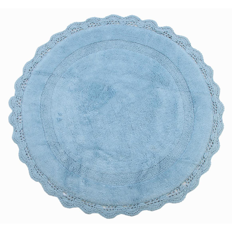 Tapis pour salle de bain Wingert, l 36 po x L 36 po, Bleu pastel