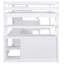 Lit mezzanine double avec bureau, tablettes et rangement - Blanc-392678060-392678061