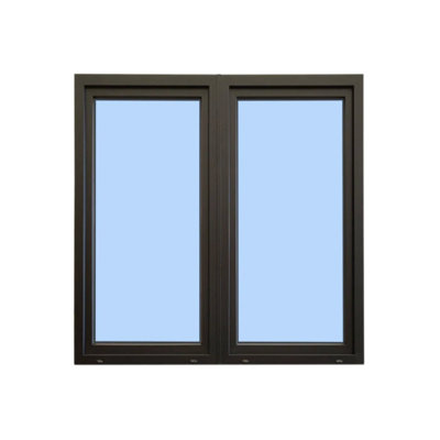 Triple Pane Double Sash Tilt and Turn 72 x 60 White / Black Right with Flanges and Screen