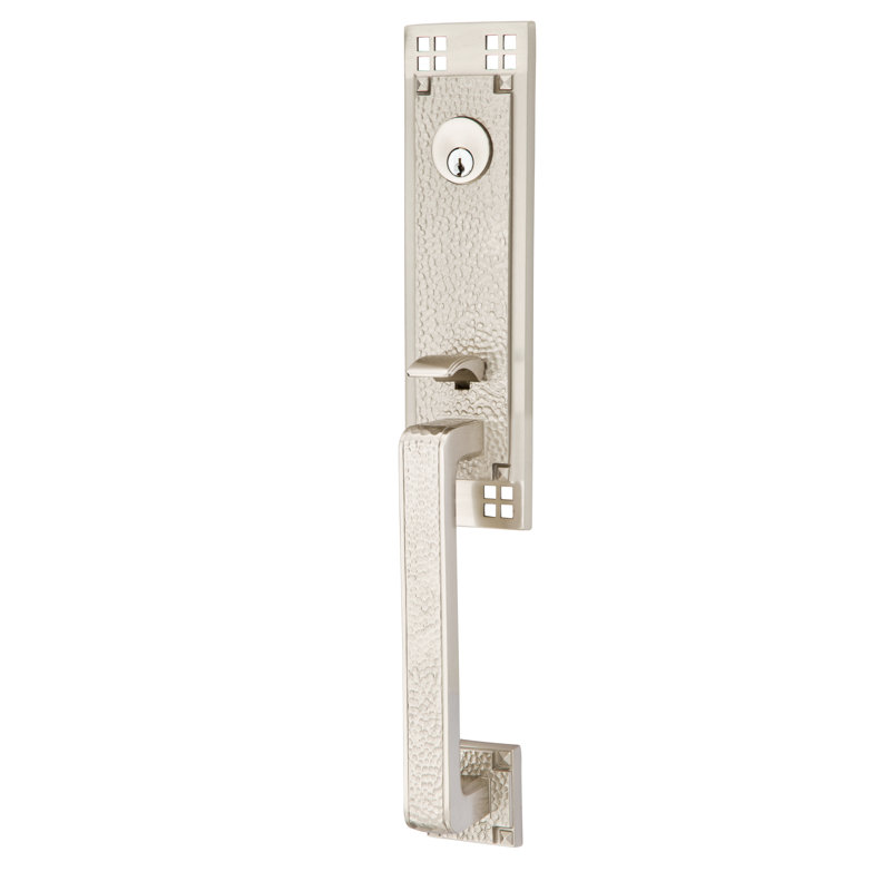 Arts Crafts Entry Set, Satin Nickel, Poseidon Lever, Left Handed