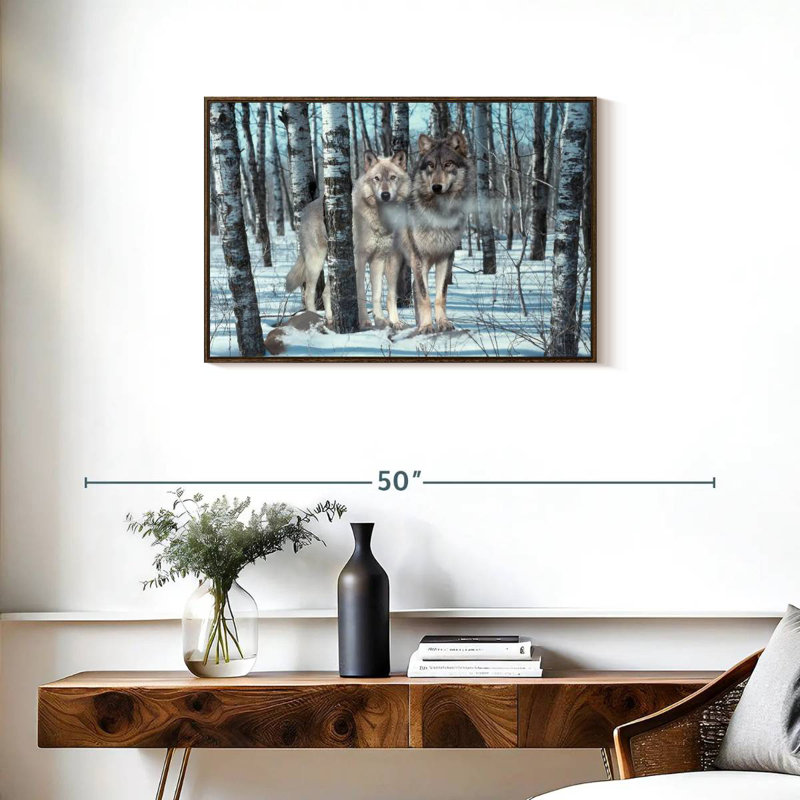Ombres de neige, Cadre flottant noyer, 31 po x 21 po