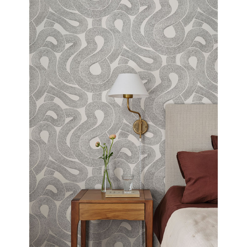 Nippon Abstract Wallpaper Roll, White