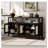 Bohemian Rattan Sideboard with Solid Wood Frame and Adjustable Shelves-1302829584
