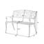 Banc de patio en aluminium moulé Cecatia Decat Sense DecATAT, antirouille, fabrication en métal - finition bronze antique