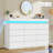 70" Wide 12-Drawer Storage Dresser With Led Lighting & Built-In Charging Ports, Tall Modern Cabinet For Bedroom, Closet, Entryway Or Living Room Organization-1114813190
